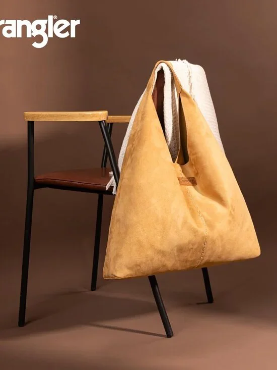 Wrangler Suede Hobo Bag for Women Large Shoulder Purse Slouchy Casual Handbag Fa - Picture 7 of 7